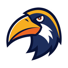 toucan head mascot logo vector art illustration