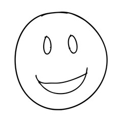 hand drawn smiley icon, hand drawn smiley line art - simple line art of hand drawn smiley, perfect for hand drawn smiley logos and icons