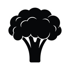 broccoli stencil icon silhouette vector illustration