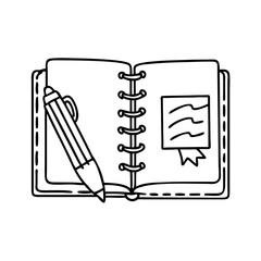 sketchbook icon, sketchbook line art - simple line art of sketchbook, perfect for sketchbook logos and icons