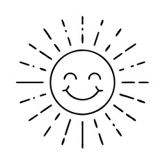 smile with rays icon, smile with rays line art - simple line art of smile with rays, perfect for smile with rays logos and icons