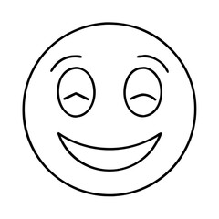 Fototapeta premium smiley face emoji icon, smiley face emoji line art - simple line art of smiley face emoji, perfect for smiley face emoji logos and icons