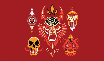 Vector illustration of a tribal tattoo
