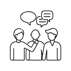 talking with friend icon, talking with friend line art - simple line art of talking with friend, perfect for talking with friend logos and icons