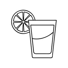 tequila shot with lime icon, tequila shot with lime line art - simple line art of tequila shot with lime, perfect for tequila shot with lime logos and icons