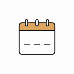 Minimal line icon of calendar in white background vector illustration