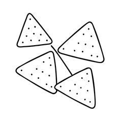 tortilla chips icon, tortilla chips line art - simple line art of tortilla chips, perfect for tortilla chips logos and icons