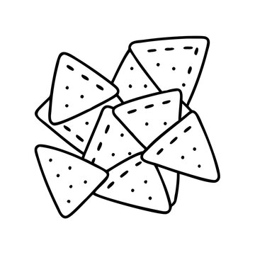 recommend clip art: tortilla chips icon, tortilla chips line art - simple line art of tortilla chips, perfect for tortilla chips logos and icons