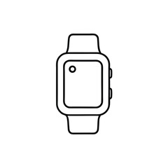 Minimal line icon of smartwatch in white background vector illustration