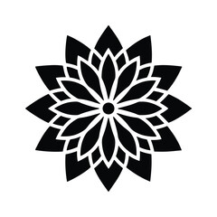 mandala minimalist flat logo stencil icon silhouette vector illustration