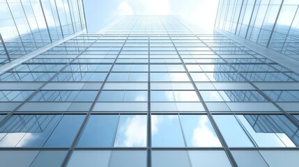 Obraz premium Modern Skyscraper Facade Architecture Illustration