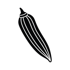 okra stencil icon silhouette vector illustration