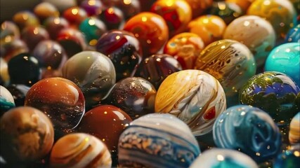 Planets gather in the solar system amidst glowing stars in a vibrant cosmic atmosphere