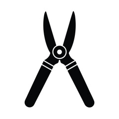 pruning shears stencil icon silhouette vector illustration