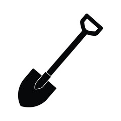 shovel stencil icon silhouette vector illustration