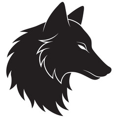 Wolf left side head animal silhouette