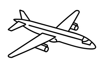 Airplane Line Art Vector Illustration