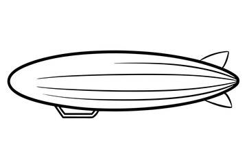 Blimp Line Art Vector Illustration