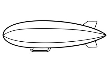 Blimp Line Art Vector Illustration