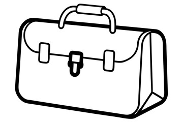 Doctor S Bag Line Art Vector Illustration