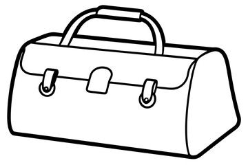 Doctor S Bag Line Art Vector Illustration