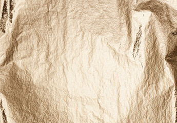 Bronze foil texture with crumpled, wrinkled edges. Warm, metallic surface with a vintage, retro...