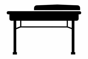Exam Table Black Silhouette Vector Illustration