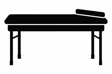 Exam Table Black Silhouette Vector Illustration