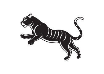 Obraz premium Tiger Jumping Silhouette Vector