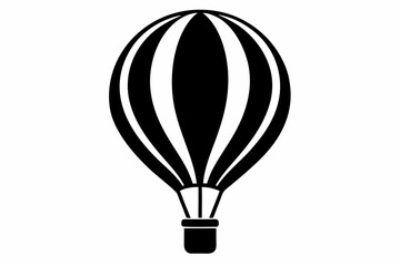 Obraz premium Hot Air Balloon Black Silhouette Vector Illustration