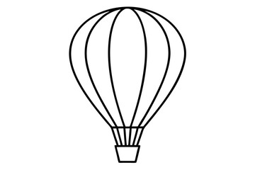 Hot Air Balloon Line Art Vector Illustration