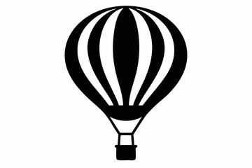 Obraz premium Hot Air Balloon Black Silhouette Vector Illustration