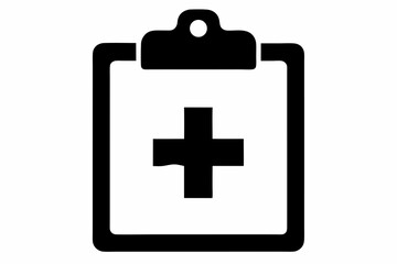 Medical Clipboard Silhouette Vector Illustration