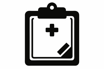 Medical Clipboard Silhouette Vector Illustration
