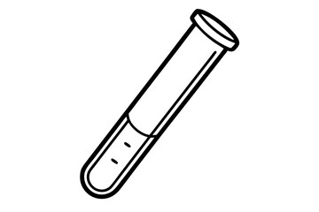 Obraz premium Medical Test Tube Line Art Vector Illustration
