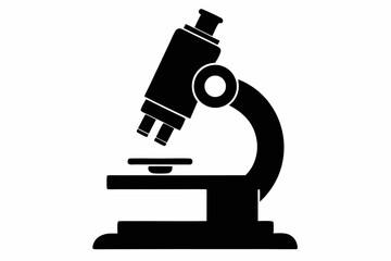 Microscope Black Silhouette Vector Illustration