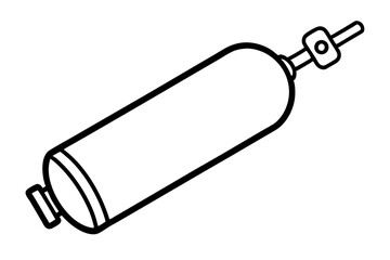 Oxygen Tank Line Art Vector Illustration
