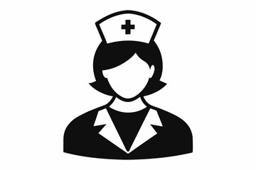 Nurse Black Silhouette Vector Illustration