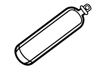 Oxygen Tank Line Art Vector Illustration