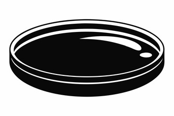 Petri Dish Black Silhouette Vector Illustration