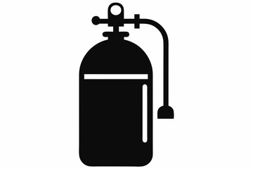 Oxygen Tank Black Silhouette Vector Illustration