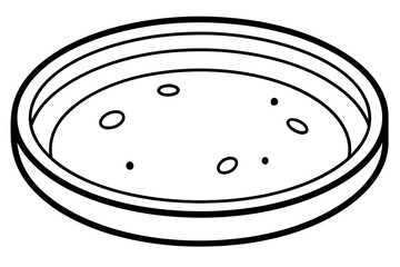 Petri Dish Line Art Vector Illustration