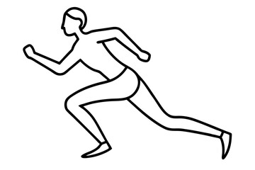 Running Person Line Art Vector Illustration