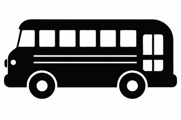 School Bus Black Silhouette Vector Illustration