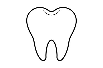 Tooth Line Art Vector Illustration