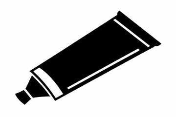 Toothpaste Tube Black Silhouette Vector Illustration