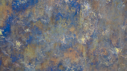 Abstract colorful painted texture background blue  brown wall with a lot of texture. wall is covered in paint and has a lot of texture