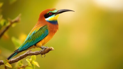 Fototapeta premium A Vibrant Colorful Bird Perched Gracefully On A Branch