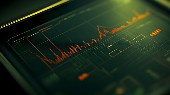 Analyzing currency risk exposure on tablet financial data digital interface modern office close-up view
