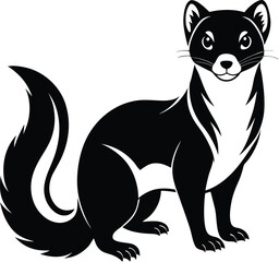 Pine marten silhouette, Pine marten animal silhouettes. Good use for symbol, logo, icon, mascot, sign, or any design you want. 